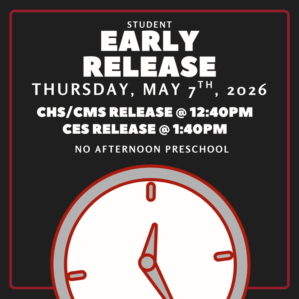 early release graphic stating dismissal times for early release on may 7, 2026