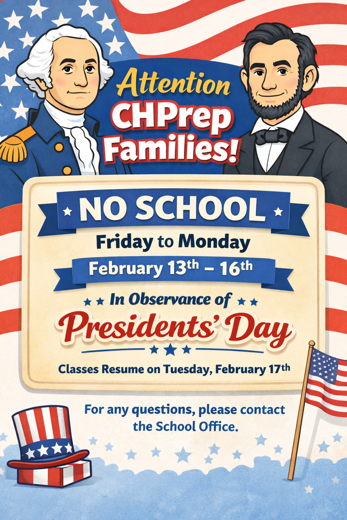 Flyer that is announcing no school on friday and monday due to president day