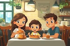 Image of parents eating with their child to promote Lunch with your panther event