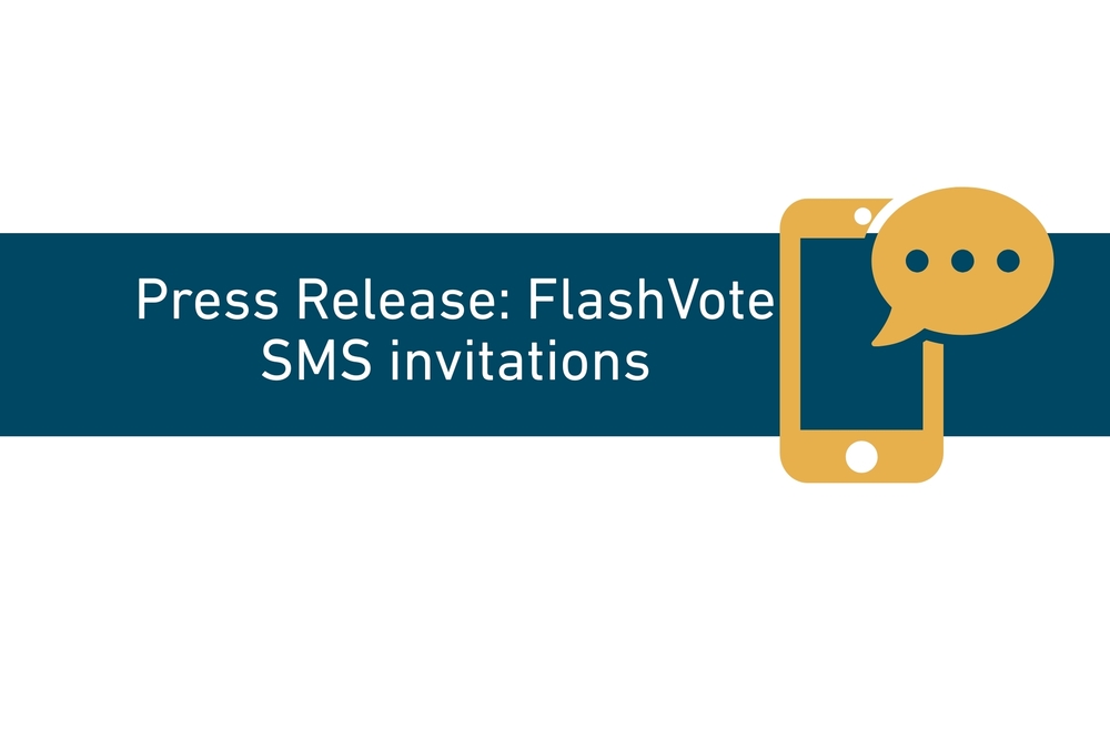 Image that says: Press Release: Flashvote SMS Invitations