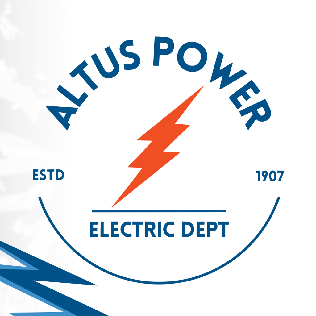 Altus Power Logo, Estd 1907, Electric Dept