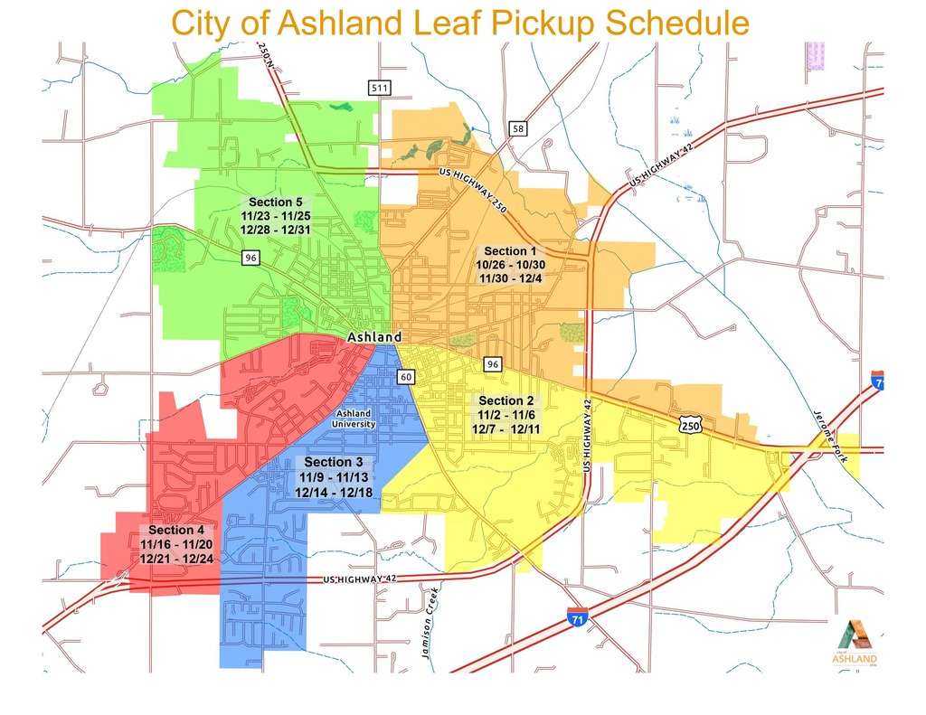 2026 city of ashland leaf pickup schedule and map