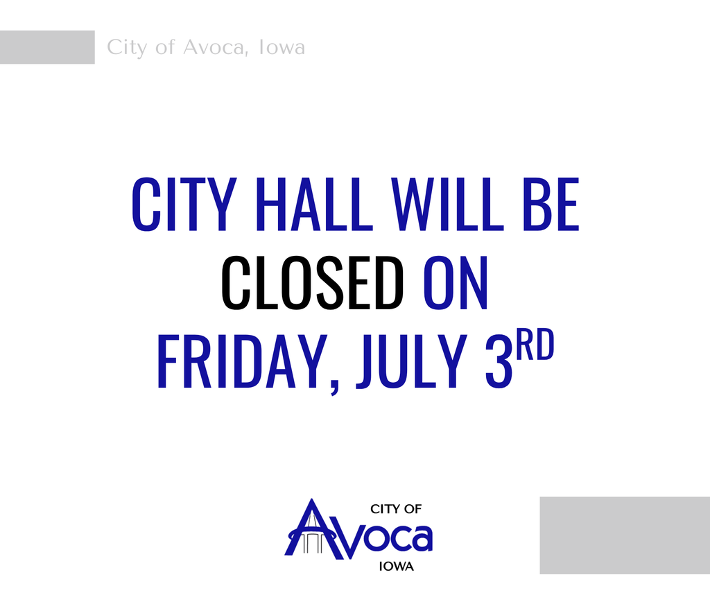 City Hall Closed 07/03