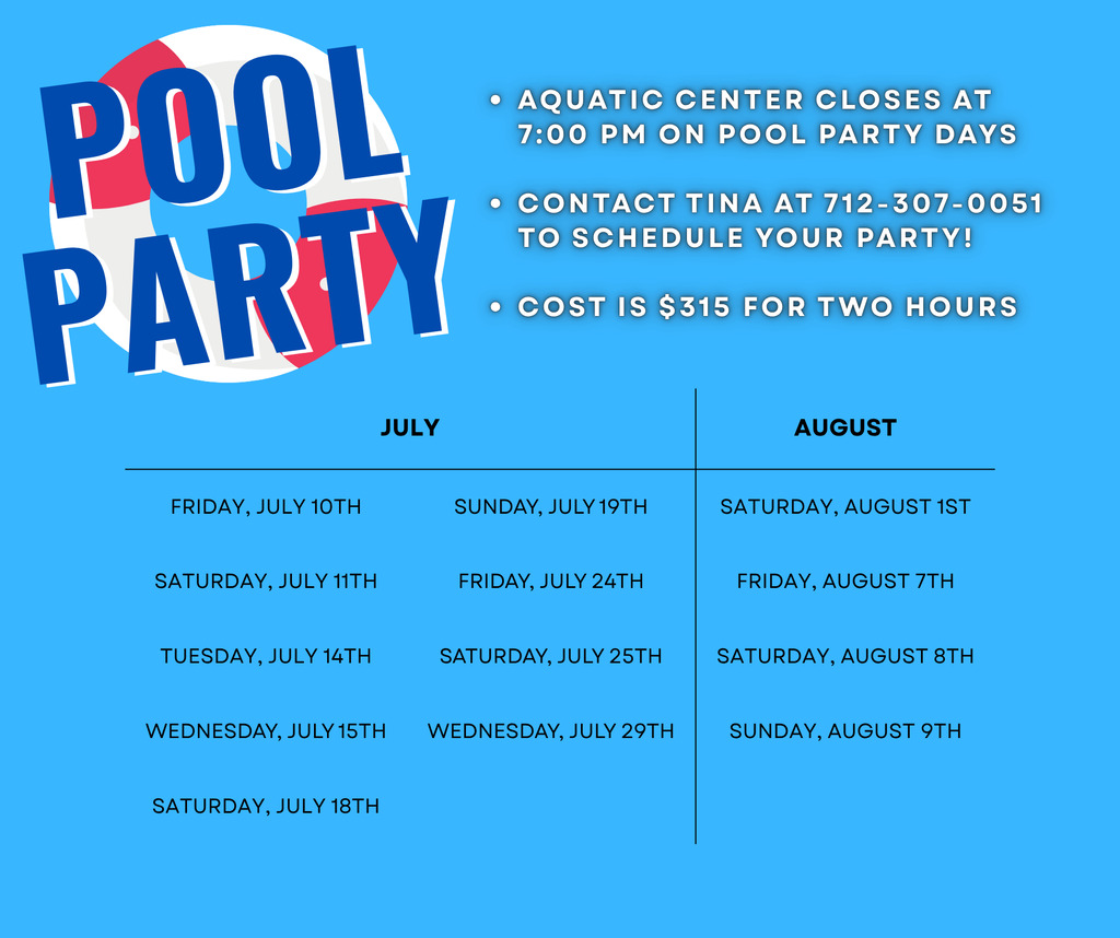 2026 Pool Parties Update Schedule
