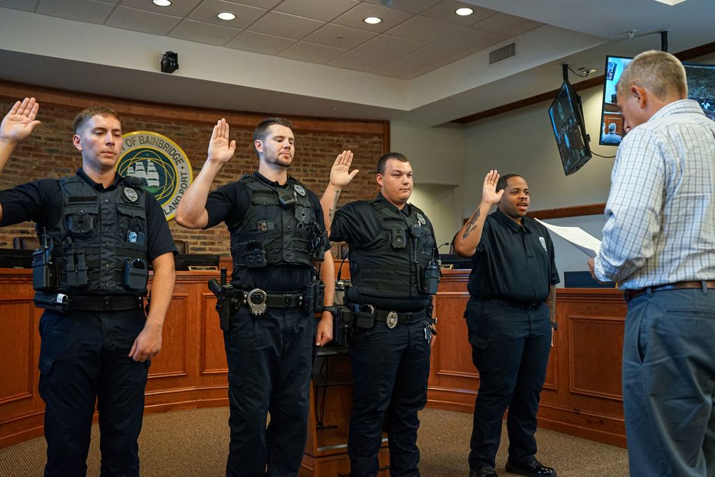 Being sworn in