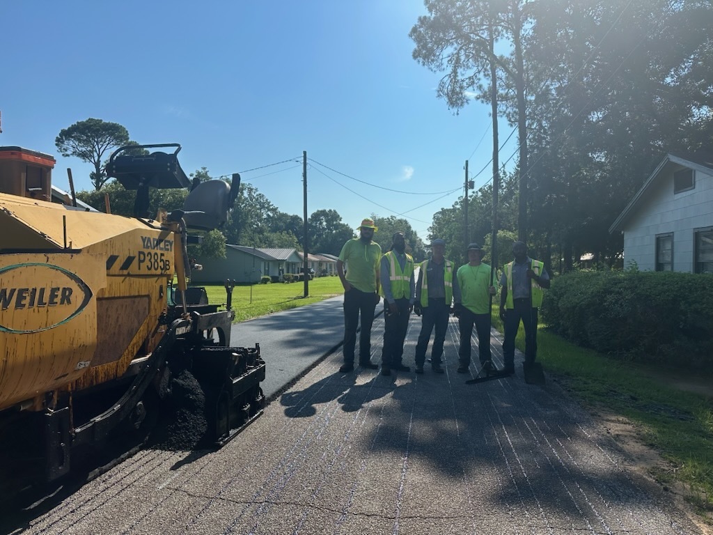 Paving crew
