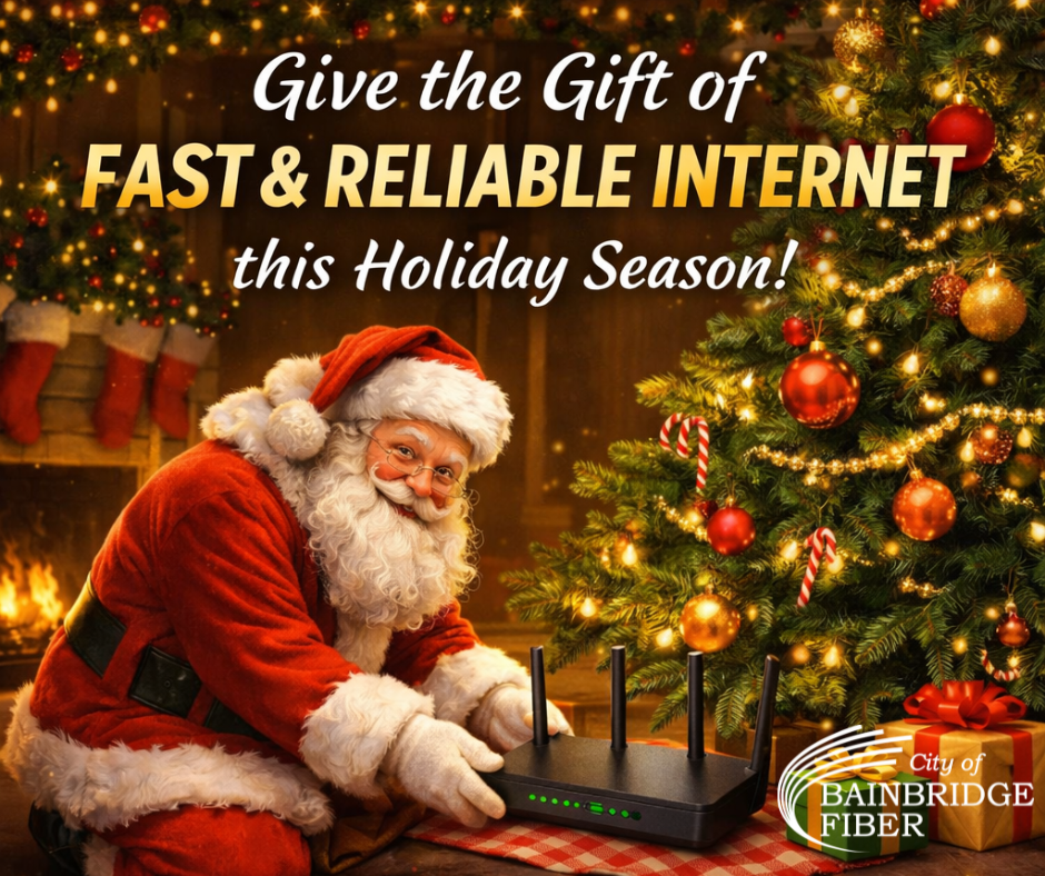 santa and modem under tree