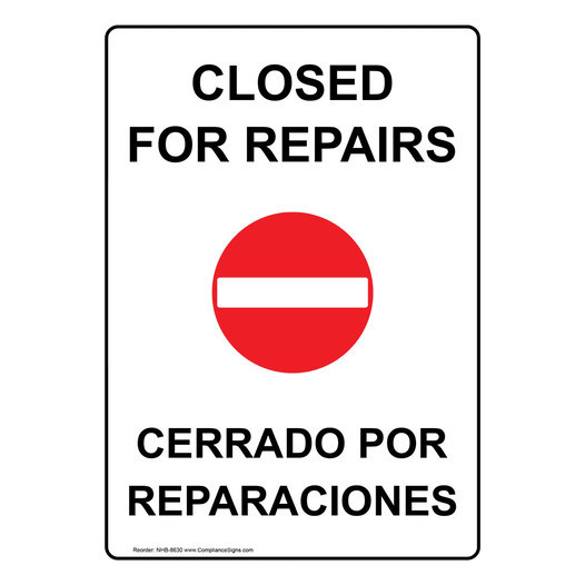 closed for repairs sign