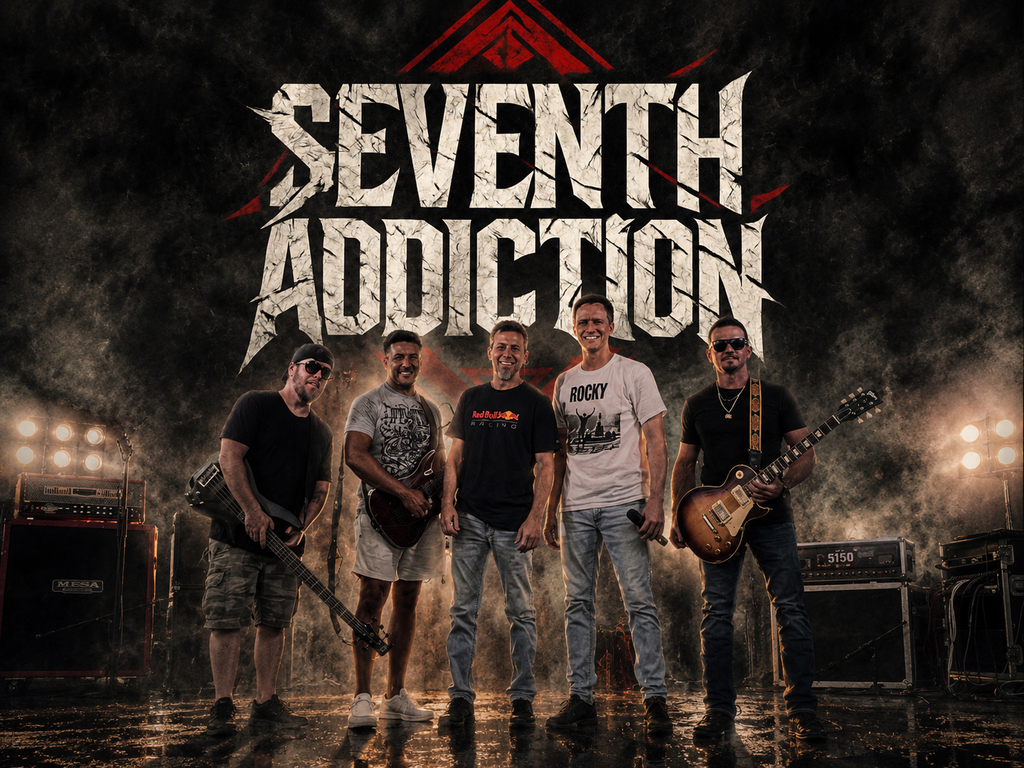 Seventh Addiction band pictures with their logo