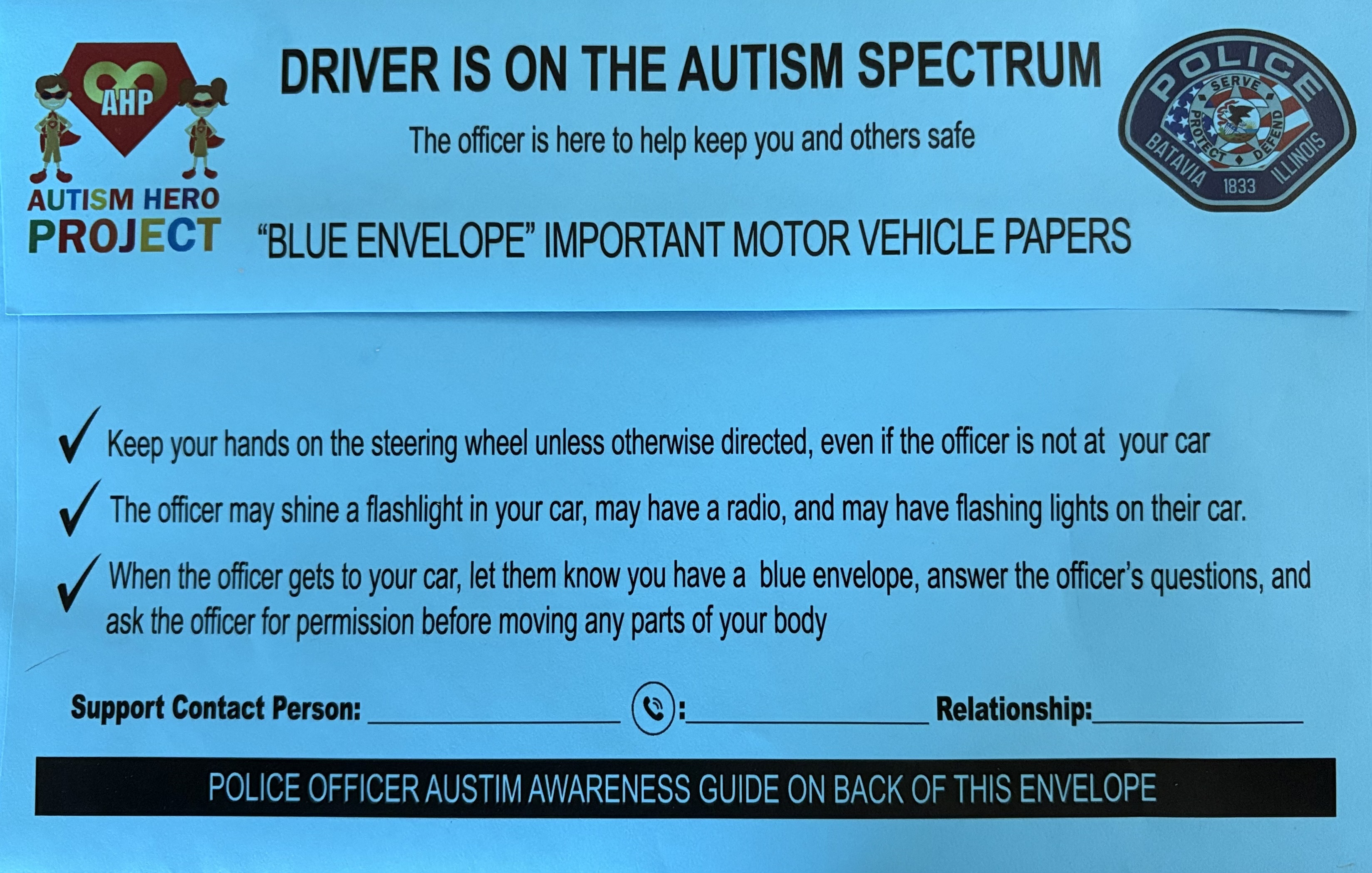 Blue Envelope Program Supports Safer Police Interactions | Public