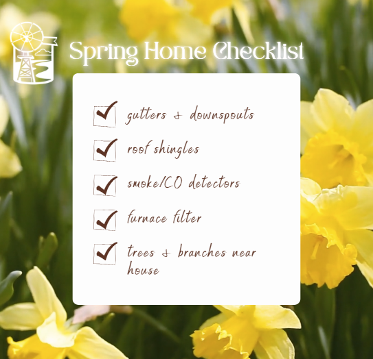 spring checklist graphic with daffodils