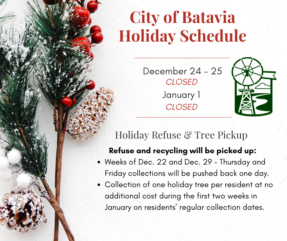 holiday schedule information