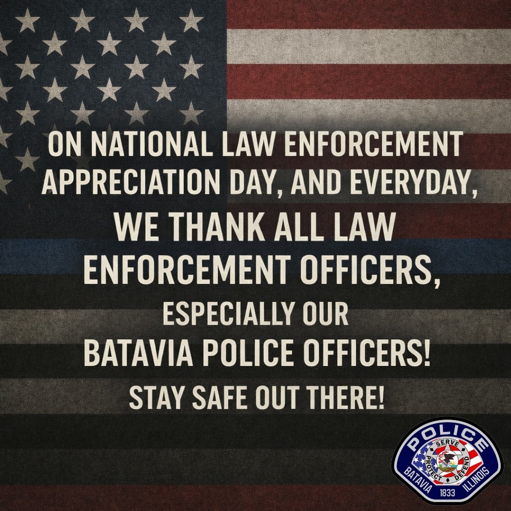 national law enforcement day recognition flag and police department logo