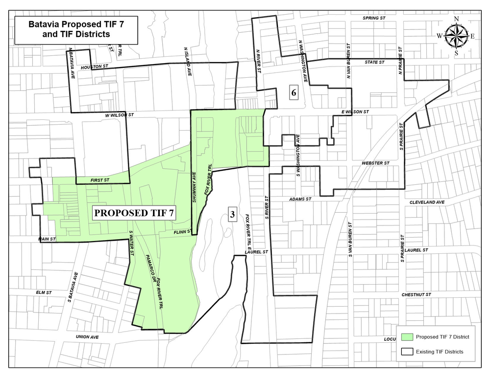 Map showing proposed tif 7 boundaries