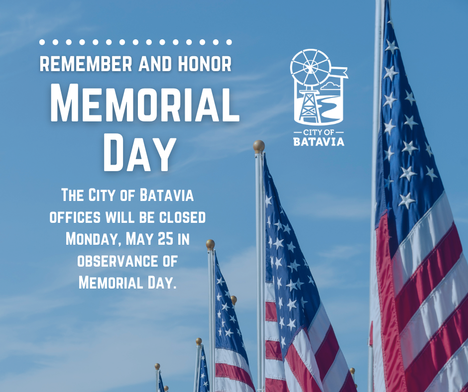 City offices closed May 25 for memorial day