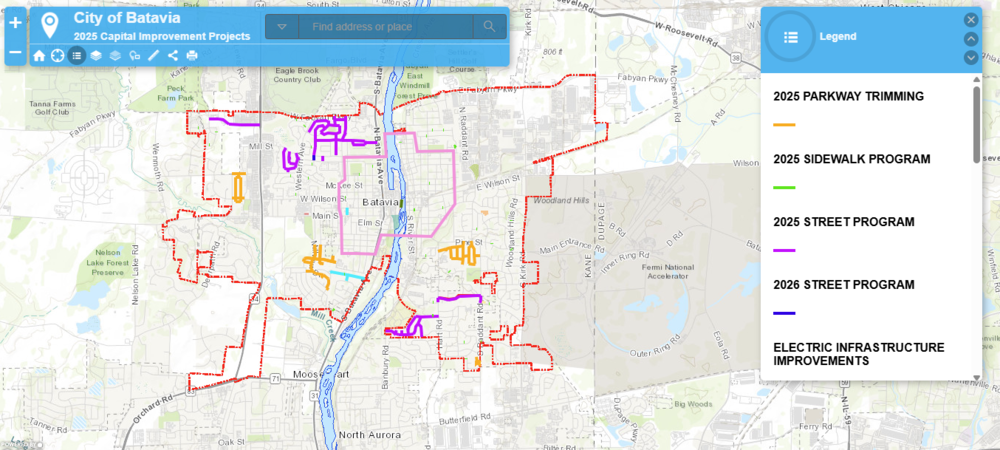 interactive map of Batavia improvement projects