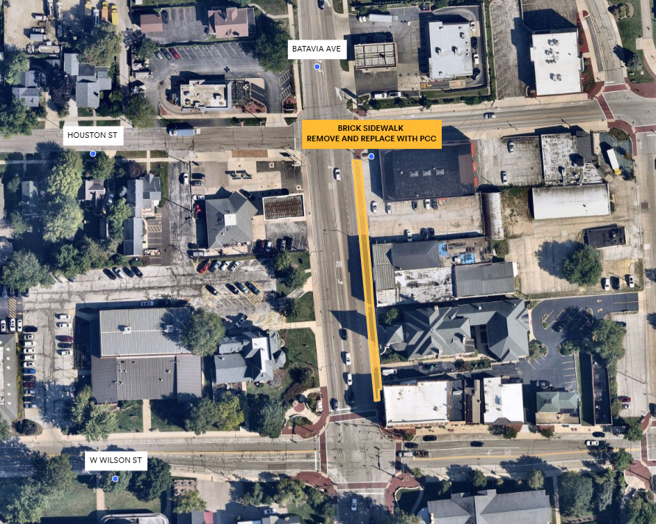 Map of Rt. 31 sidewalk replacement area