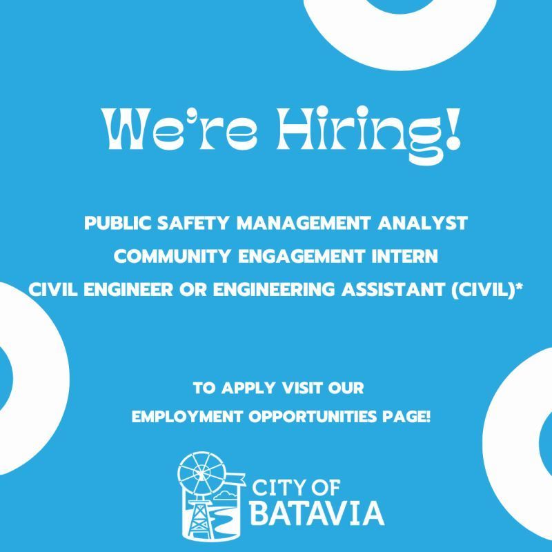 hiring for roles in the City of Batavia