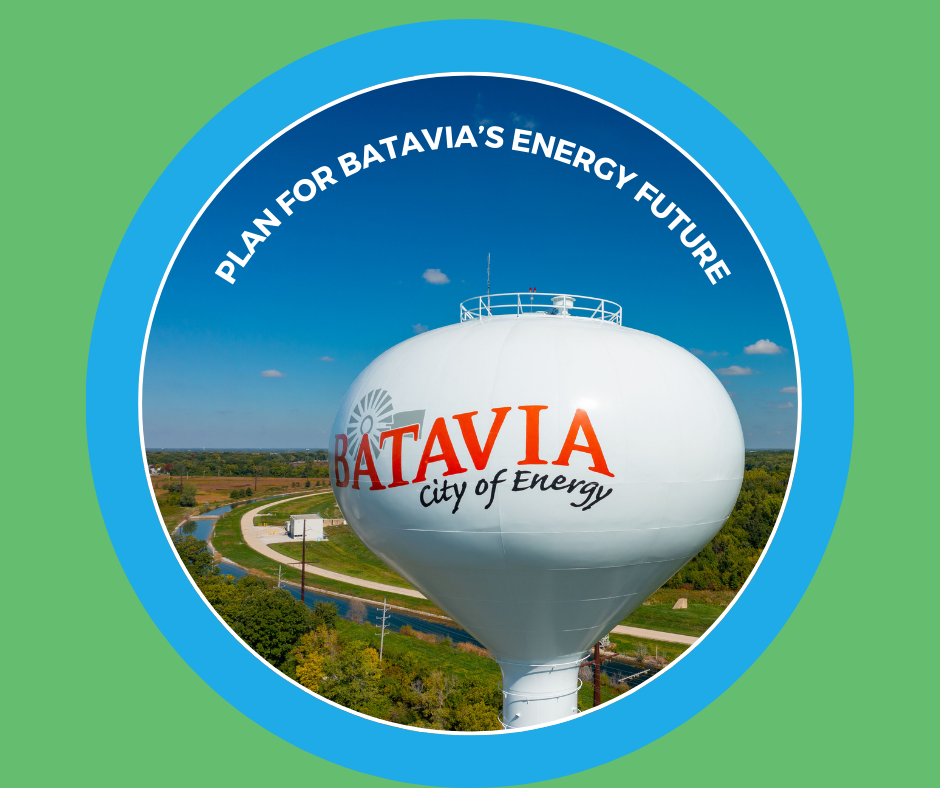 City of Batavia water tower & words Plan for Batavia's Energy Future