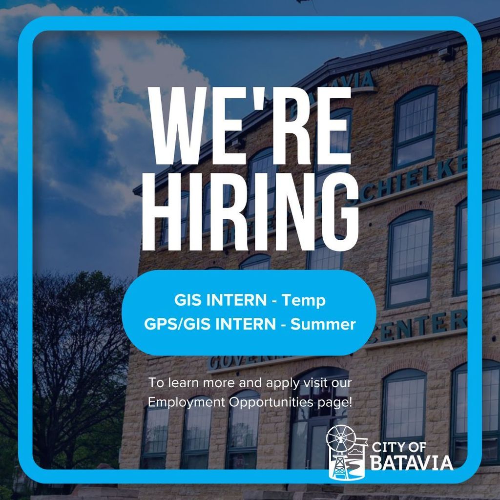 City Hall background. We're hiring to GIS Interns