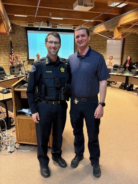 Police Chief Eric Blowers and Det. Bryce Renninger
