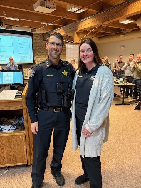 Police Chief Eric Blowers and Rebecca Lambert