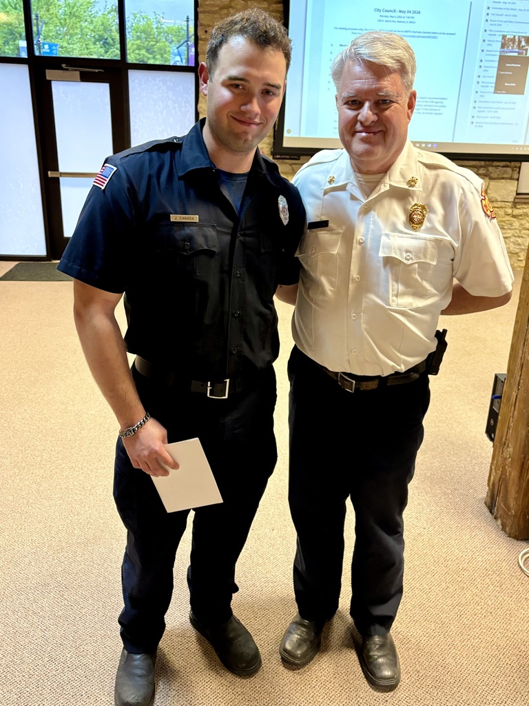 Batavia Firefighter Daniel Johnston and Batavia Fire Chief Craig Hanson