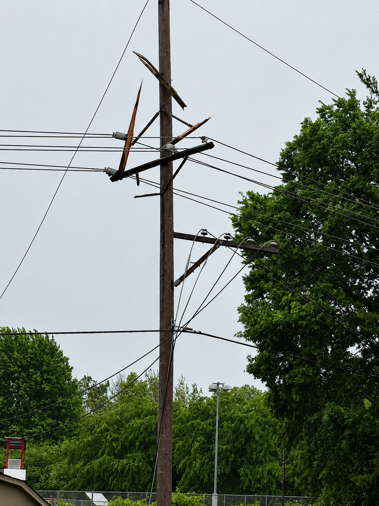 broken electric pole