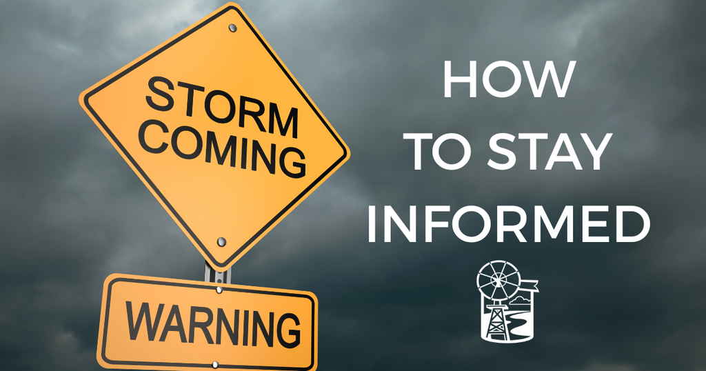 How to stay informed. storm coming warning sign
