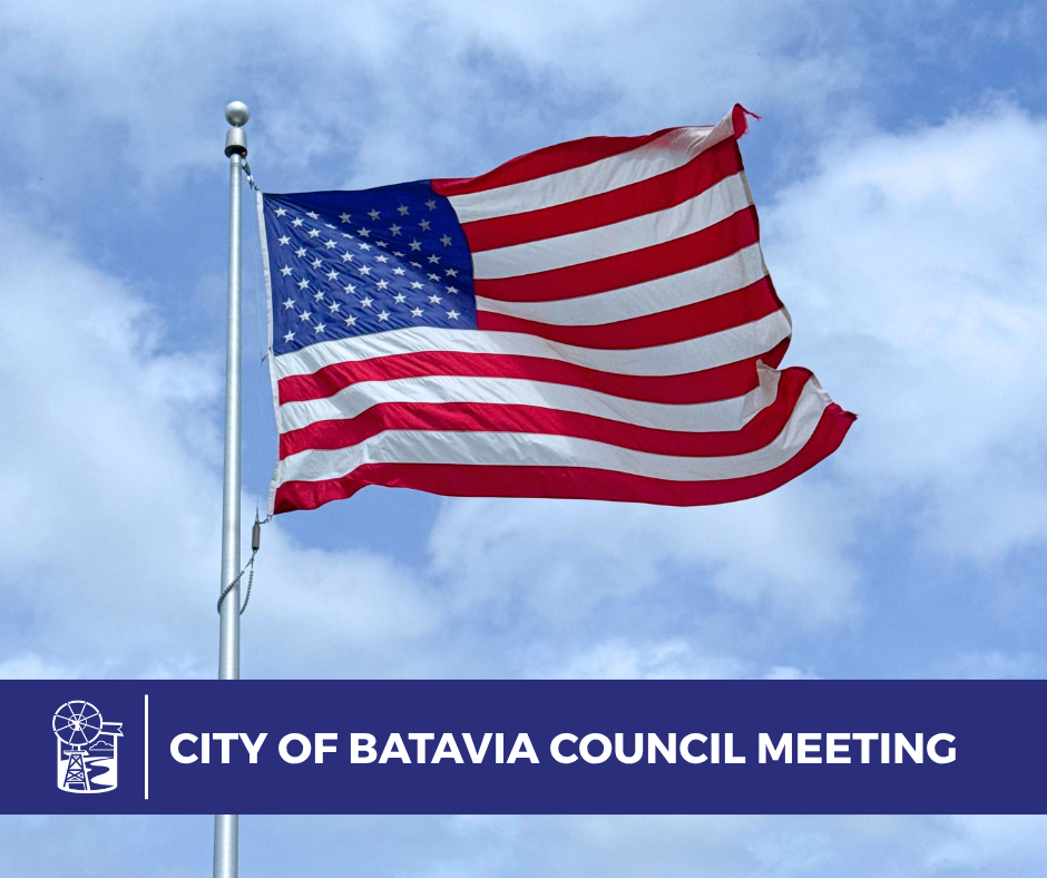 amercian flag; city of batavia council meeting