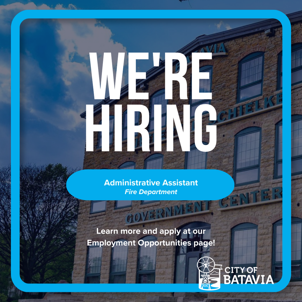 We're hiring an adminstrative assistant for the fir department