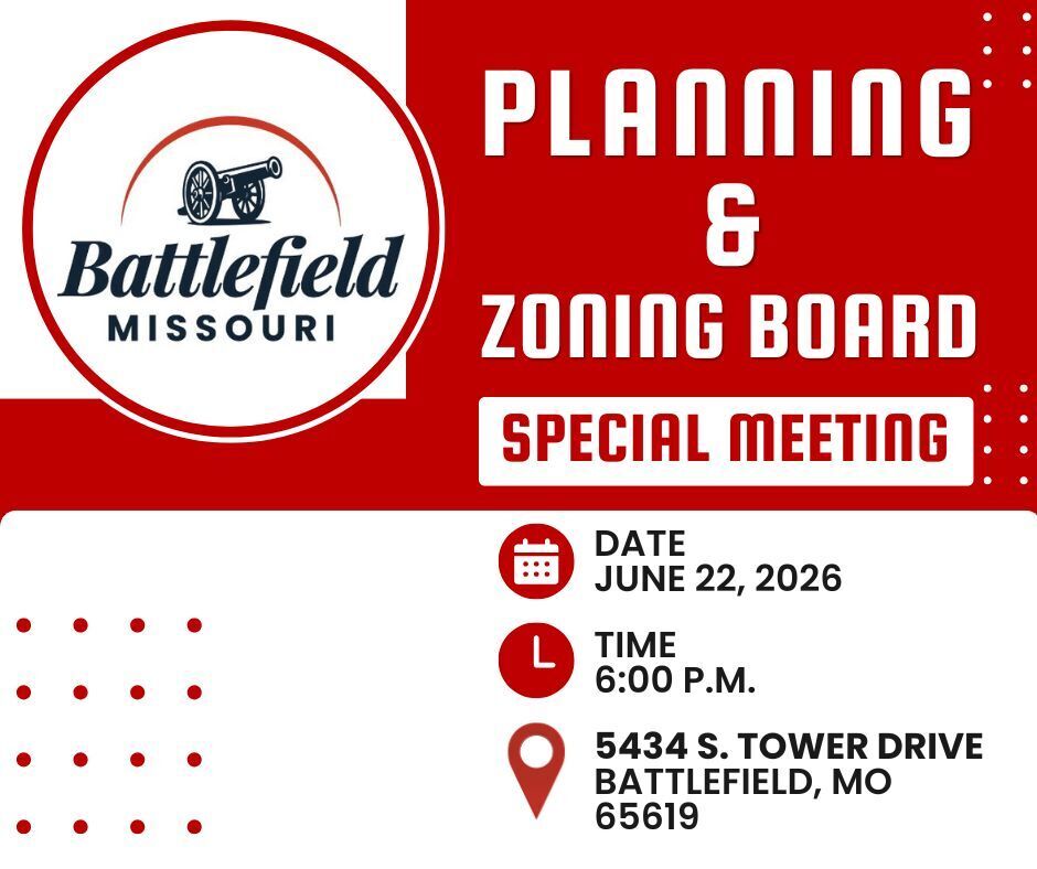 An announcement of the Special Planning & Zoning Meeting on June 22nd.
