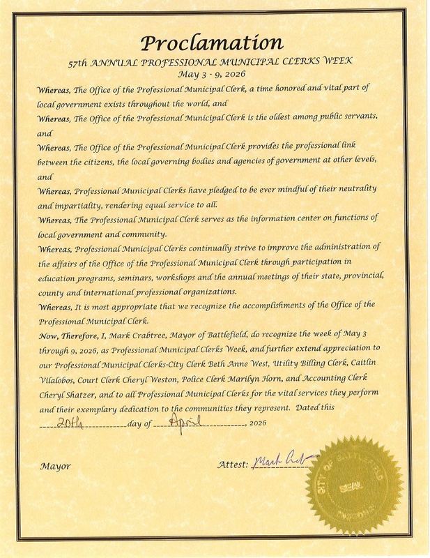 An image of the actual proclamation.