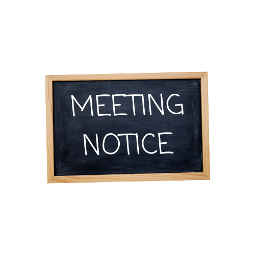 Meeting Notice written in chalk on a chalkboard