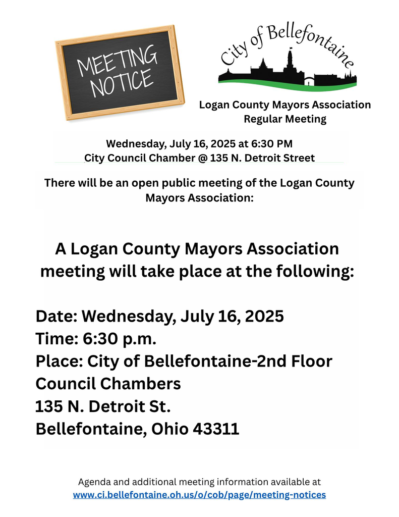 Logan County Mayors Association Meeting Notice Flyer
