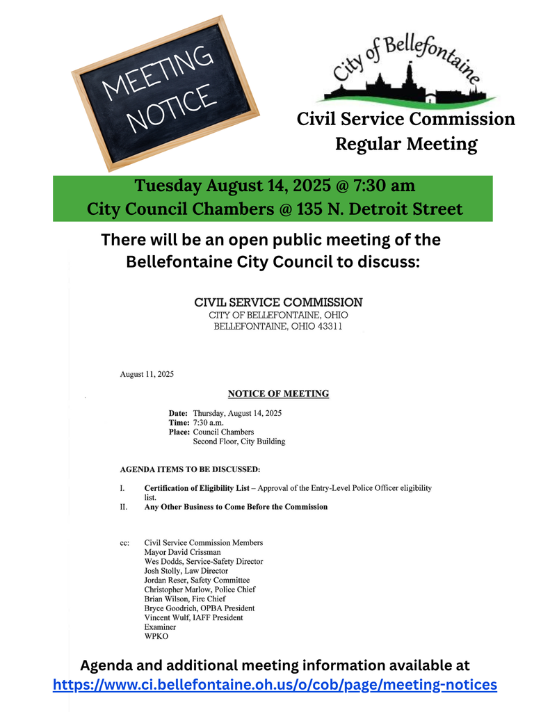 Civil Service Commission Meeting Flyer 8.14.25