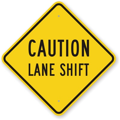 Lane Shift Sign
