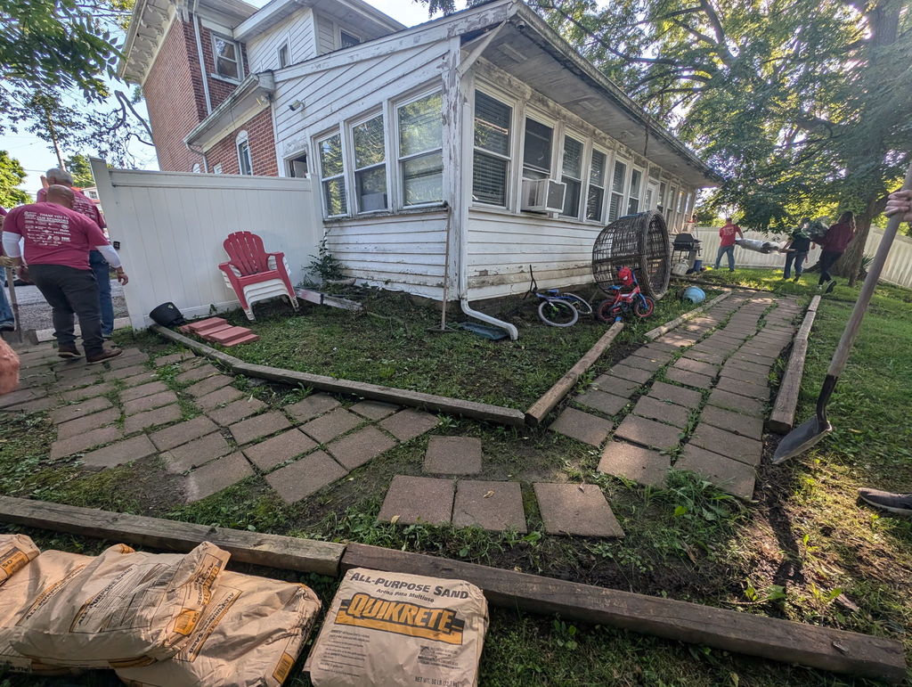 The before picture of the walking path
