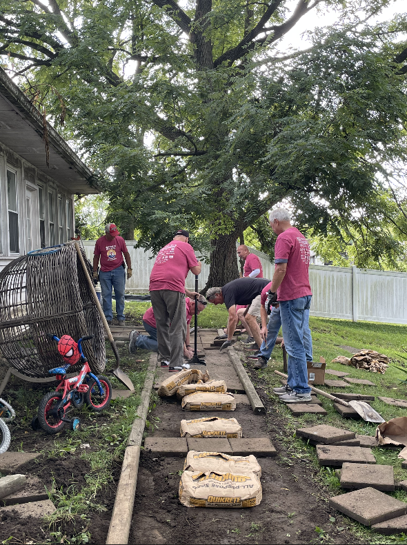 Volunteers helping during Community Cares Day for the United Way of Logan County