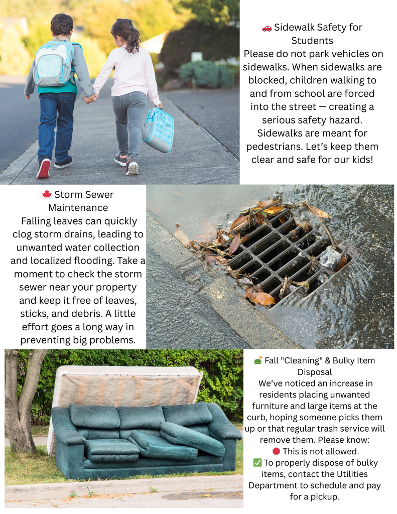 Fall Reminders Flyer for the residents of Bellefontaine.