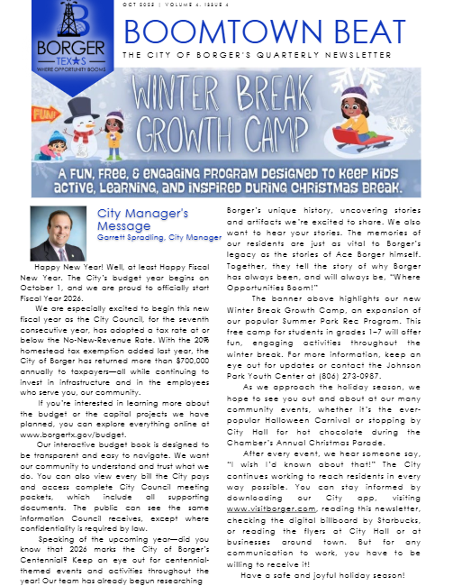 Newsletter Page 1