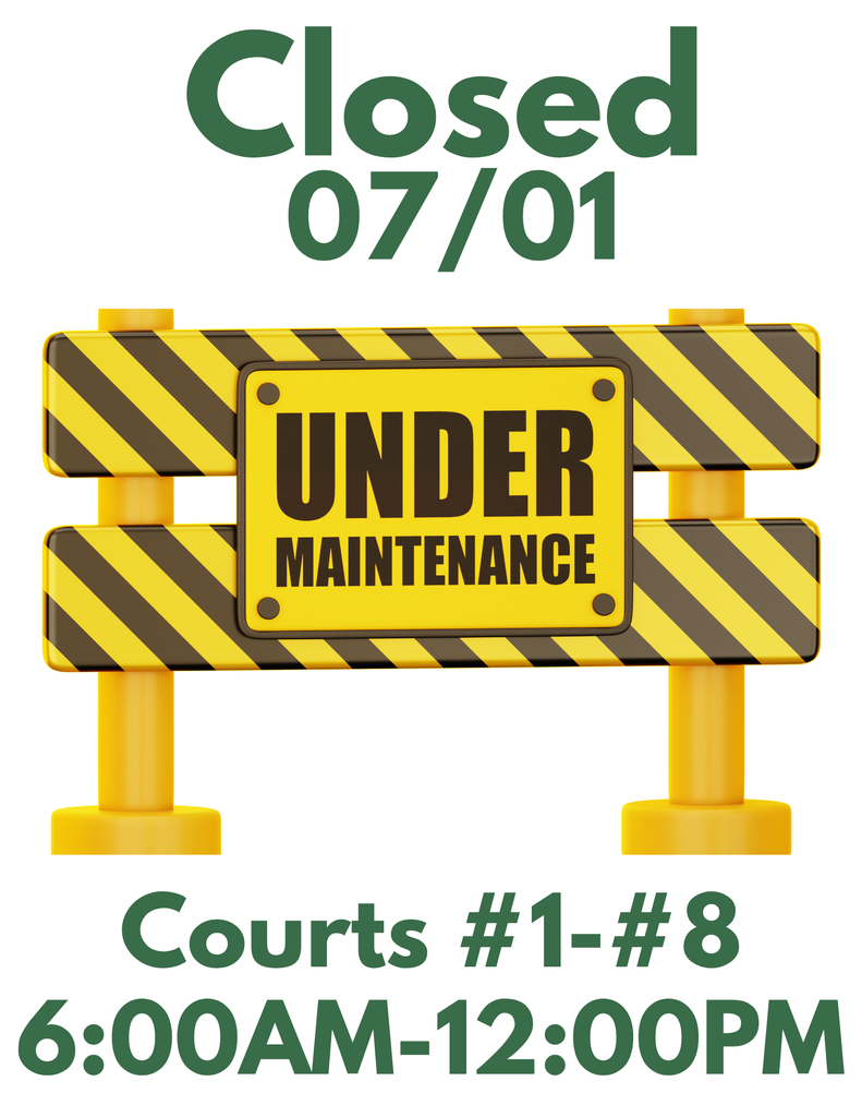 Pickleball Court Closure sign