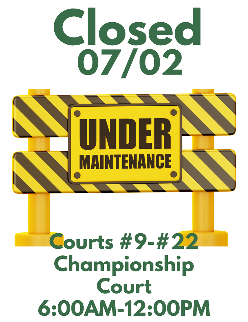 Pickleball Court Closure sign