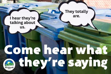 blue and green cans with speech bubbles; one says "They're talking about us" and the other replies "They totally are."