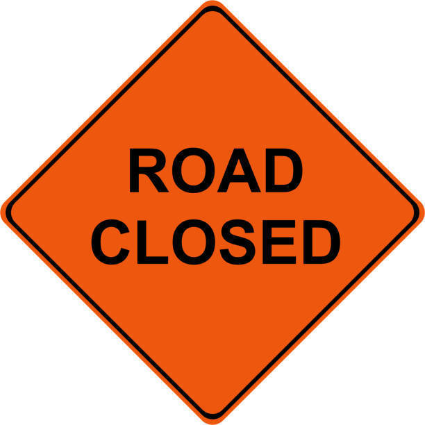 Orange Road Closed Street Sign