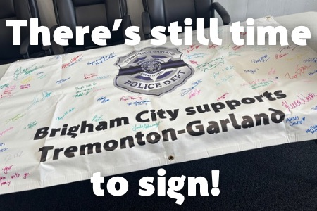 banner with signatures in various colors