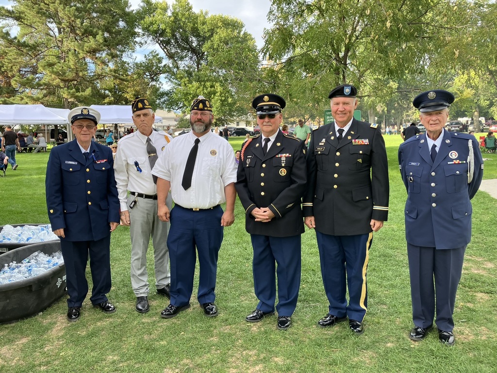 a group of veterans at the community barbecue