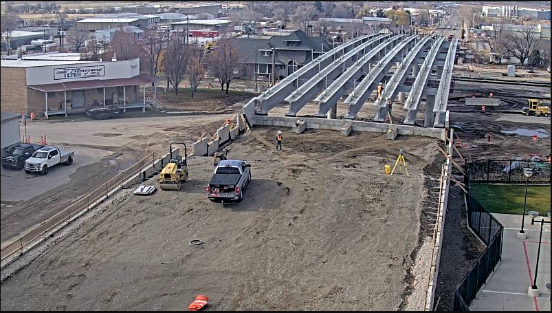 the Forest Street overpass with spanners in place