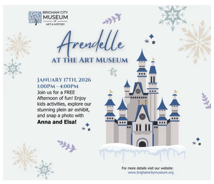 an ice castle along with blue text sharing the details of the event