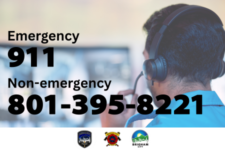 black text over an individual speaking on a headset in front of a computer screen